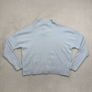 Talbots Sweater Womens Size Large Coastal Light Blue Knit Mock Neck Cropped